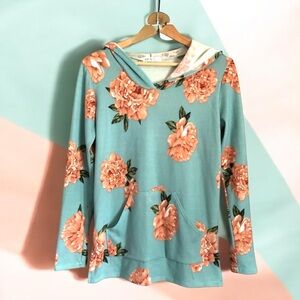 Floral Carmel Hoodie by Honey & Lace